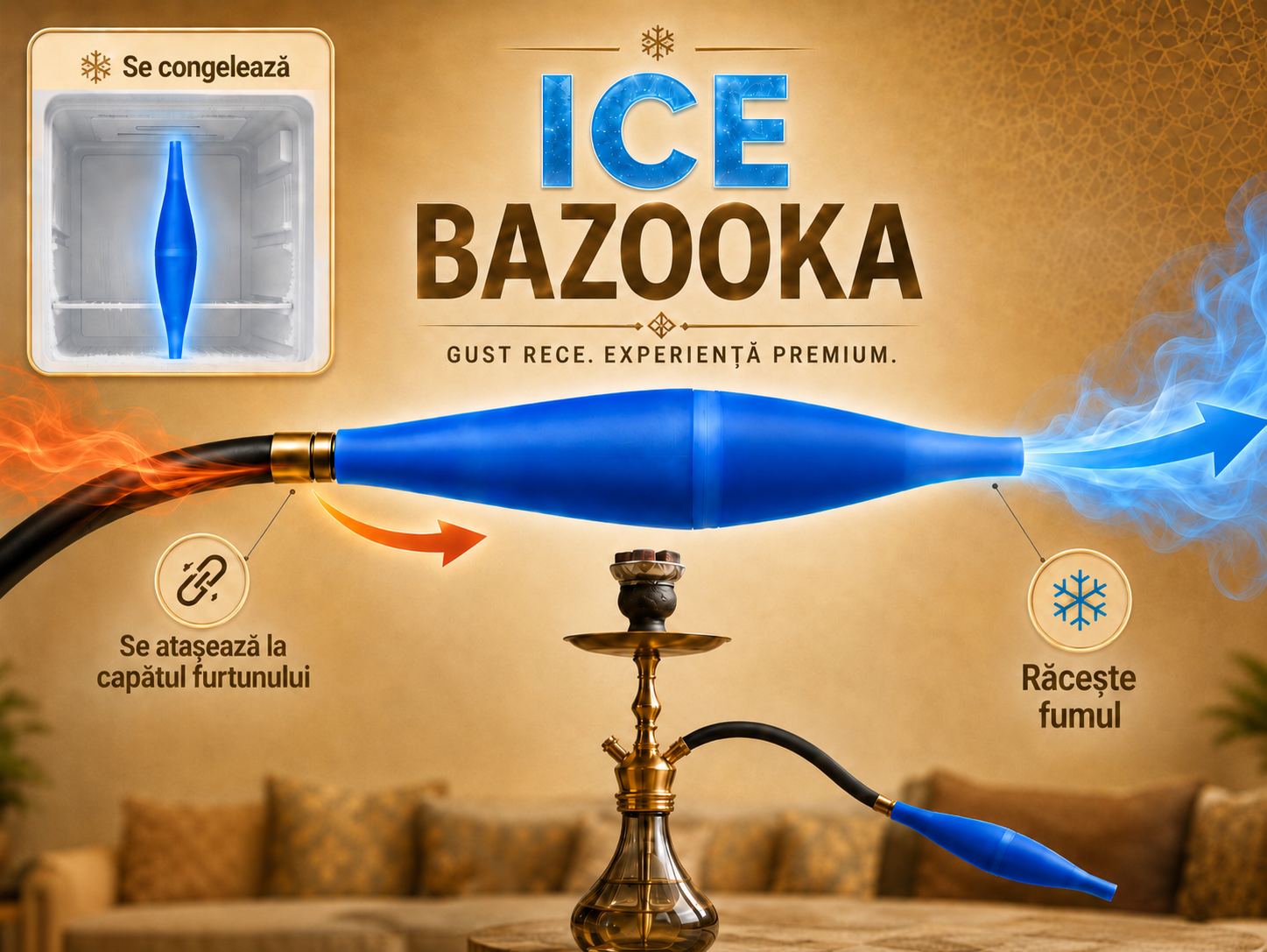 Bazooka cu gheață pentru narghilea